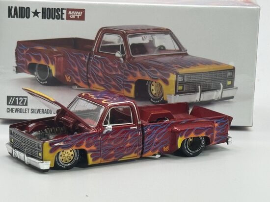 Kaido House Chevrolet Silverado Dually on fire V1 , red