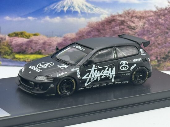 1/64 Honda Civic EG6 , matt black/white