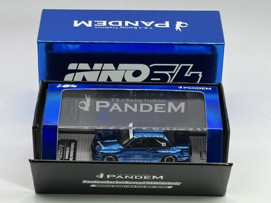 Pandem Rocket Bunny BMW E30 Widebody , Indonesia Diecast Expo Event Edition , chrome blue