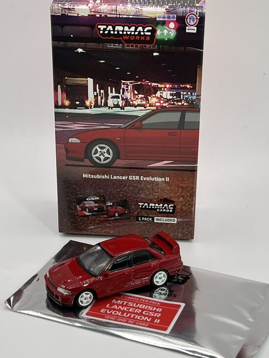 Mitsubishi Lancer GSR Evolution II , with trading card , red