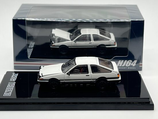 1/64 Toyota Sprinter Trueno GT APEX (AE86) JDM Style , white/black 