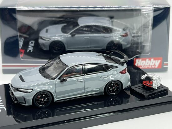 1/64 Honda Civic Type R with engine display model , greey pearl