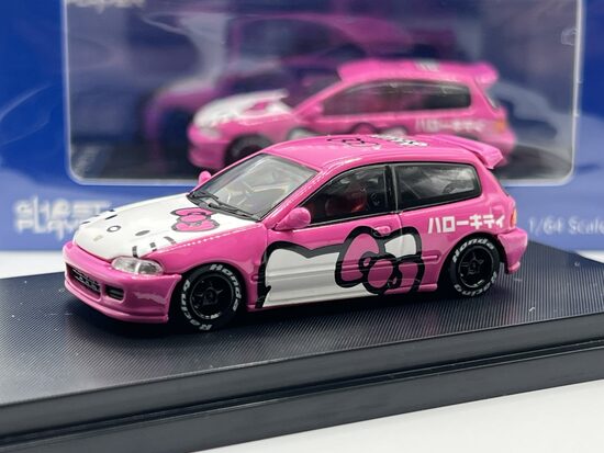 1/64 Honda Civic EG6 Hello Kitty , pink