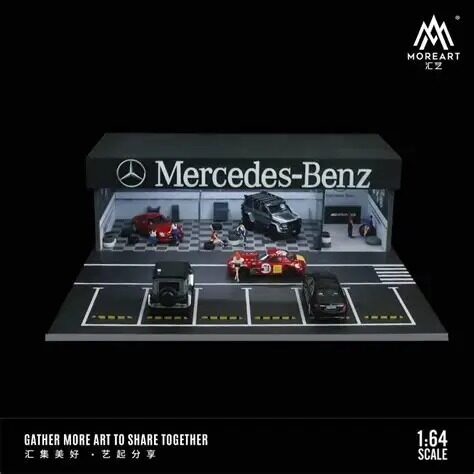 1/64 Diorama "Mercedes-Benz garage with light"