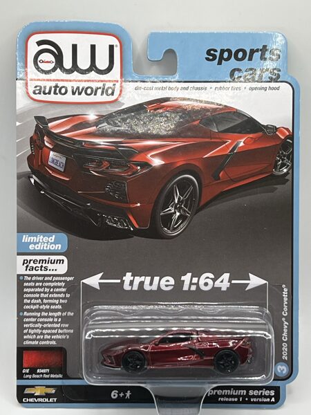 1/64 2020 Chevy Corvette , Long Beach Red Metallic, opening hood