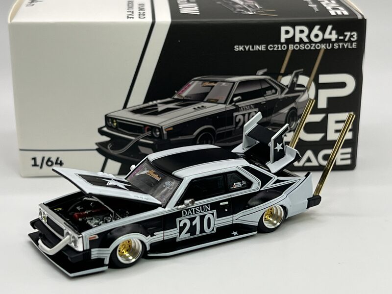1/64 Nissan Skyline C210 Kaido Racer ,Bosozoku style , matt black/grey