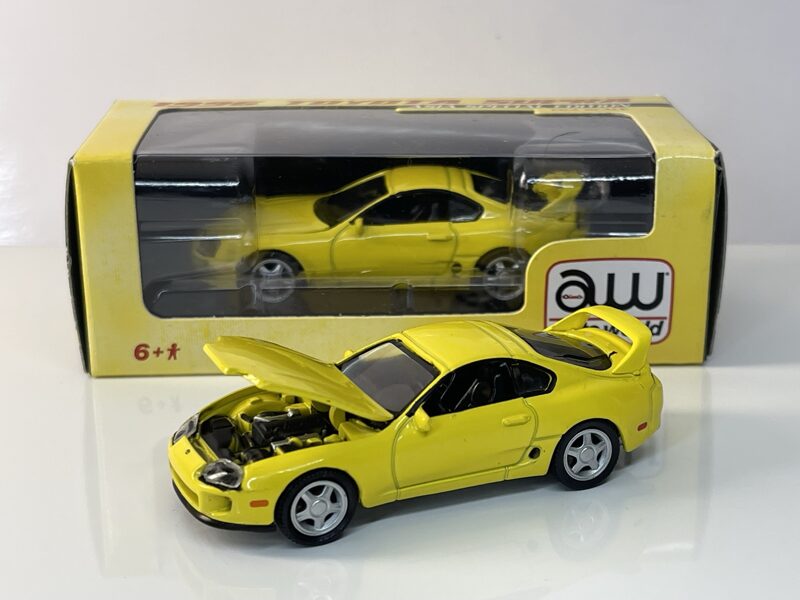 1/64 Toyota Supra , yellow , opening hood