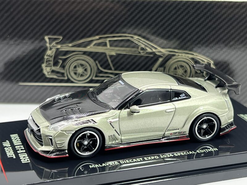 1/64 Nissan Skyline GT-R ( R35 ) , "Top Secret " Malaysia Diecast Expo 2024 Special Edition , grey/black