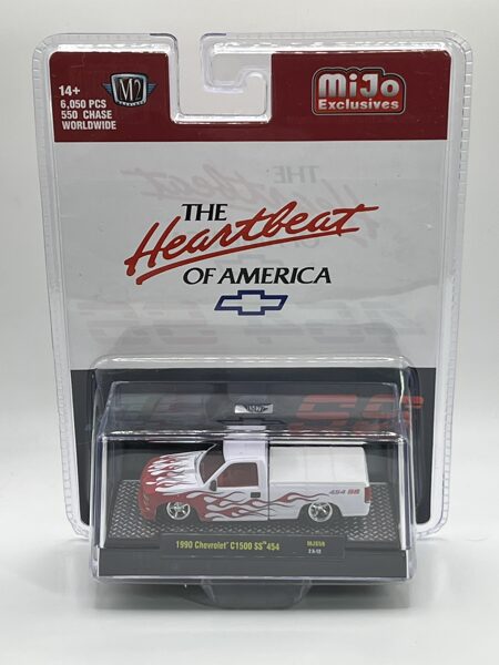 1/64 Mijo Exclusives 1990 Chevrolet C 1500 SS 454 pick-up white/red flames