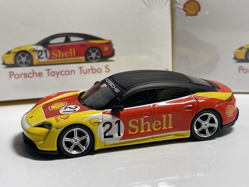 1/64 Porsche Taycan Turbo S "Shell" , yellow/red/black