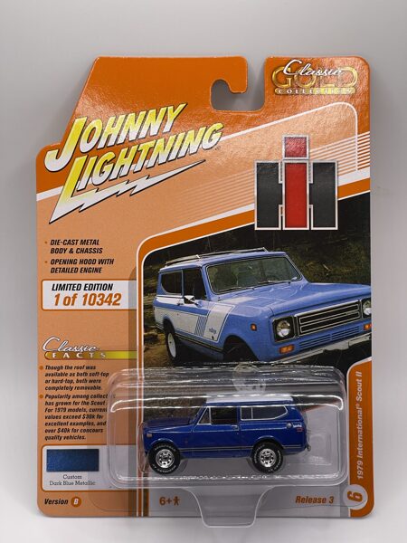1/64 1979 Internacional Scout II , opening hood , custom dark blue metallic