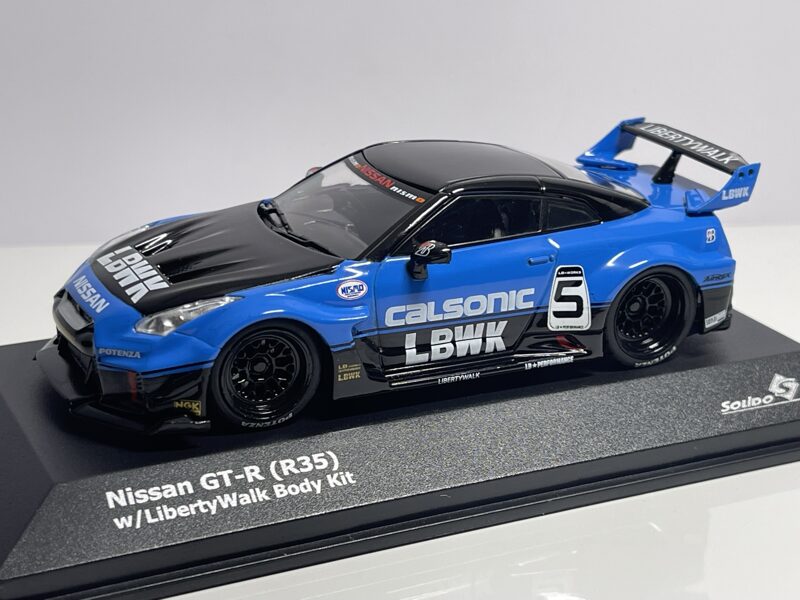 1/43 Solido Nissan GT-R ( R35 ) , Liberty Walk Body Kit , blue