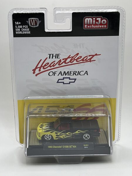 1/64 Mijo Exclusives 1993 Chevrolet C 1500 SS 454 pick-up custom , black/ with flames