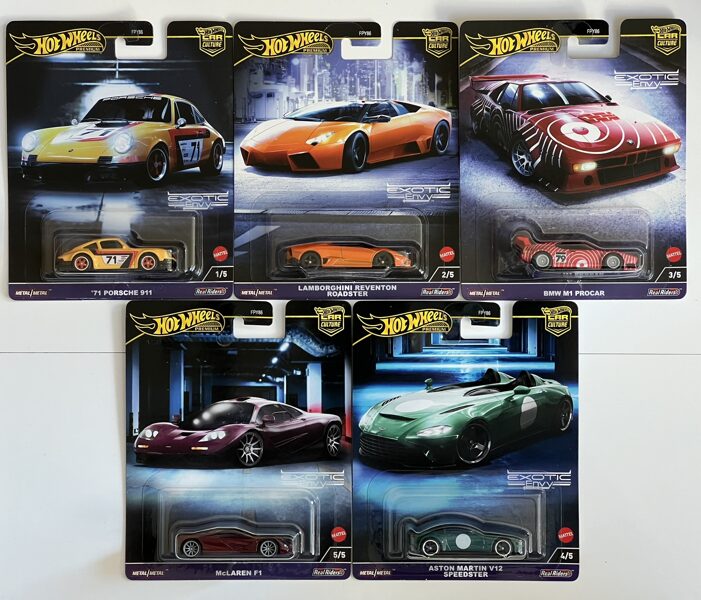 Hot Wheels Exotic Envy set